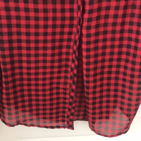 Promod Red and Black Checked Shirt - Picture 3 of 4